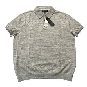 Banana Republic Men Sweater Polo heather gray  Size Small 100% Cotton